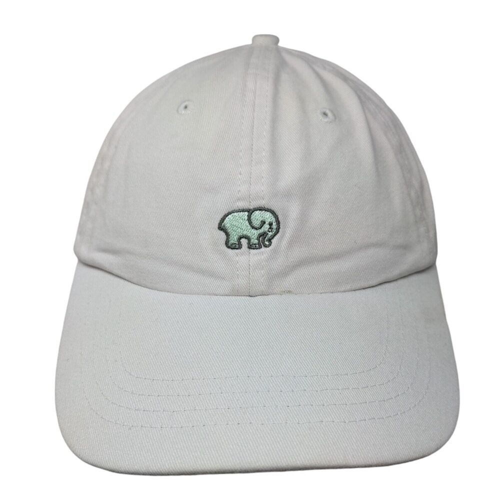 Ivory Ella Slideback Hat Cream One Size Adjustable Embroidered Elephant 6 Panel